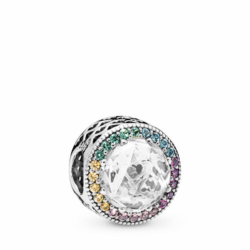 Pandora Multi-Color Radiant Hearts Charm NZ, Sterling Silver (075162-TQC)